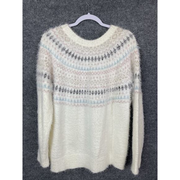 Tribal Fair Isle Sweater Eggshell Women's G/L - Picture 6 of 10